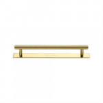 M Marcus Heritage Brass Knurled Design Cabinet Pull with Plate 128mm Centre to Centre